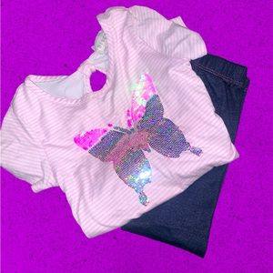 Butterfly shirt with Jeggings